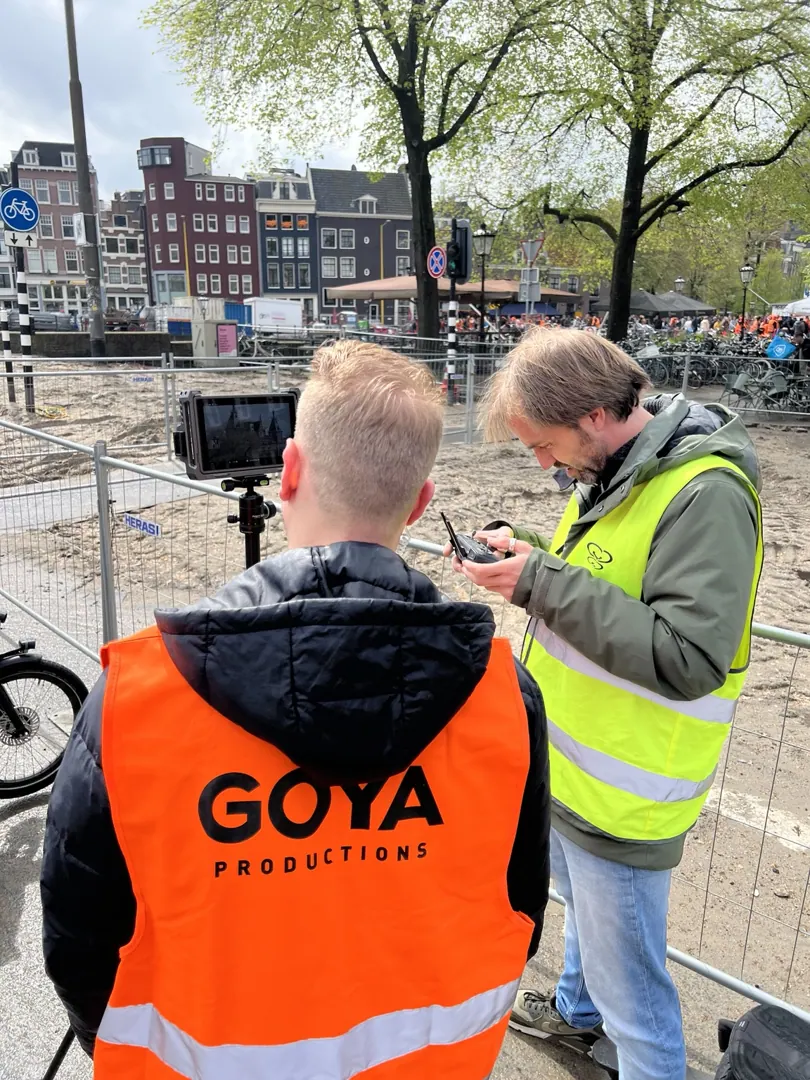 Productieploeg van Goya Productions op locatie